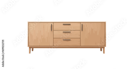 Contemporary wooden sideboard with drawers perfect for modern interior design