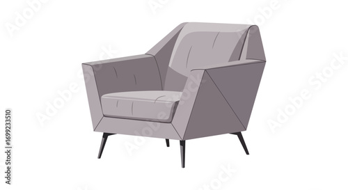Elegant Gray Armchair Vector Illustration for Modern Interior Design