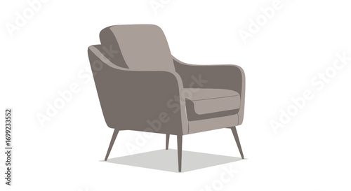 Elegant Grey Armchair on White Background for Interior Decor Designs