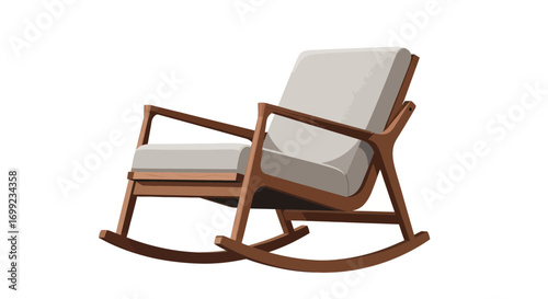 Illustration of a comfortable rocking chair with a classic design style