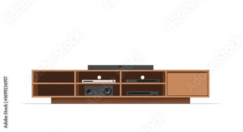 Sophisticated media console with modern minimalist aesthetic design
