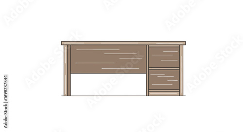 Stylish wooden desk with modern design and ample storage space