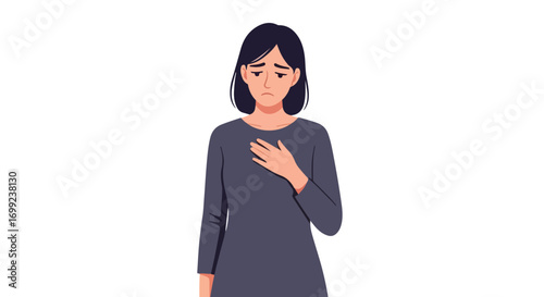 Sad young woman feeling emotional pain and grief.