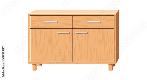 Classic Wooden Cabinet with Drawers and Doors for Interior Design