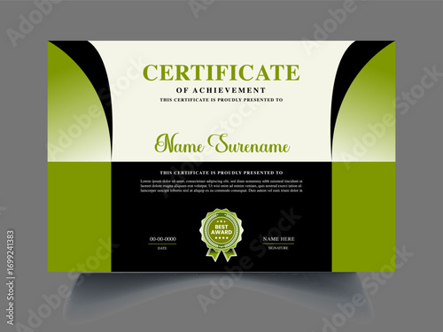 certificate design simple modern a4 luxury size