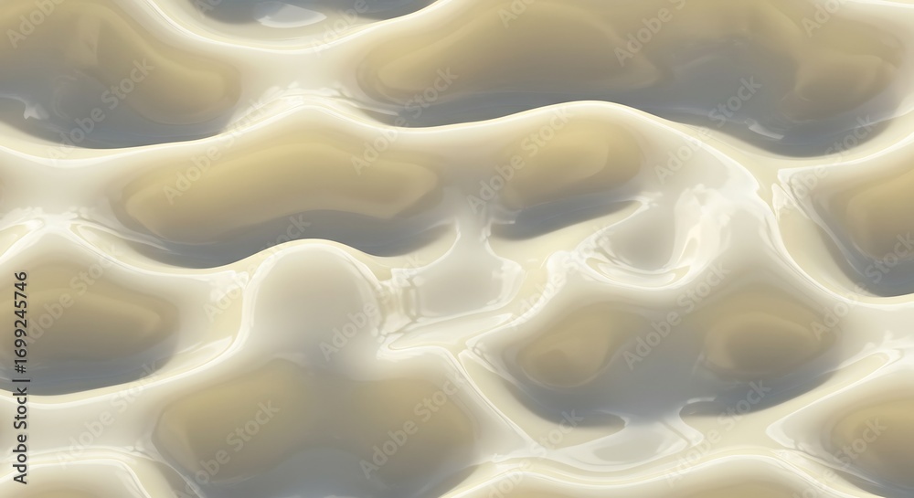 Obraz premium Abstract Creamy Beige Waves Liquid Background Texture