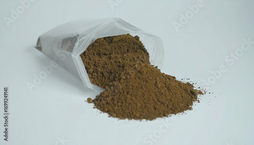 Powder spilled from a clear bag