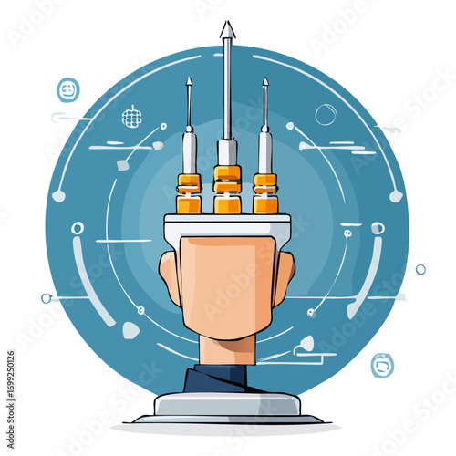 Futuristic Brain Interface with Technology and Innovation.