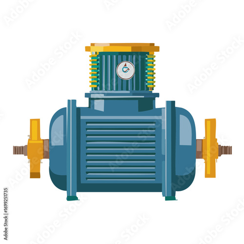 Industrial electric motor or water pump vector illustration.