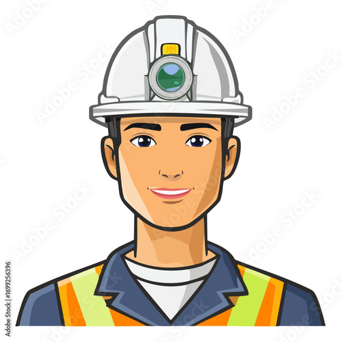 Smiling Worker in Hard Hat Precision Agriculture.