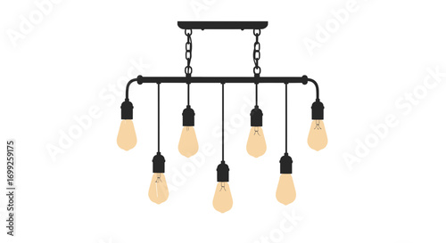 Chandelier with edison bulbs providing vintage interior illumination