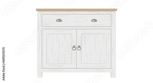 Charming vintage cabinet in a farmhouse style, ideal for stylish storage