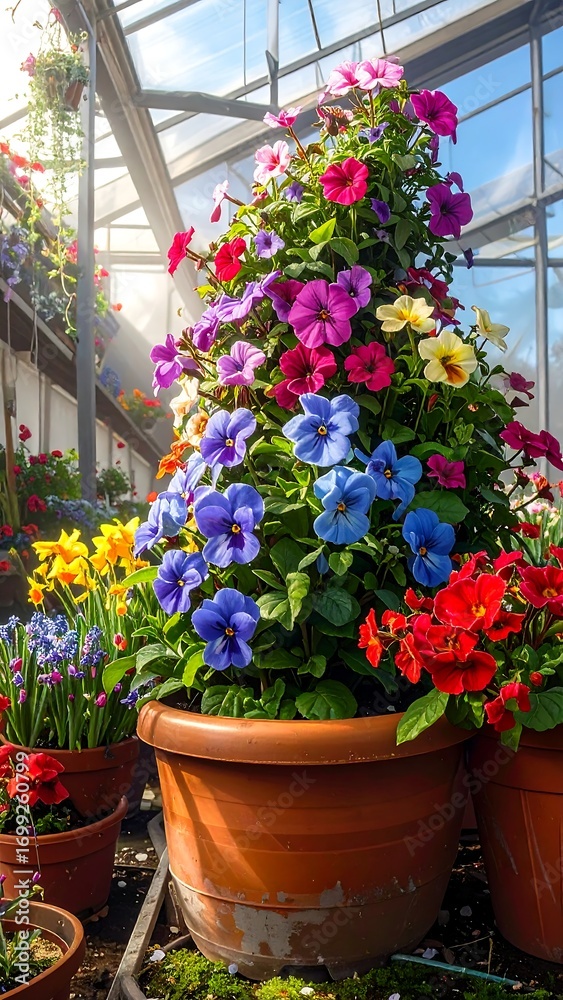 custom made wallpaper toronto digitalColorful flower display in greenhouse