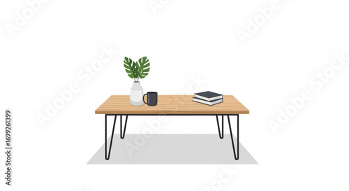 Minimalist illustration showcasing a simple table setup in a clean style