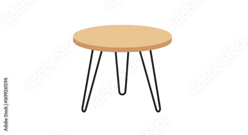 Minimalist Round Side Table with Hairpin Legs for Modern Decor Style