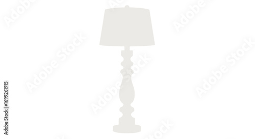 Monochromatic floor lamp isolated on plain background for interior decor