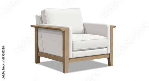 Stylish Comfortable Armchair with Wooden Frame for Modern Interiors