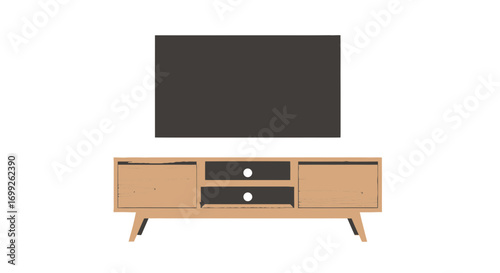 Stylish living room furniture with a modern tv stand and flat screen