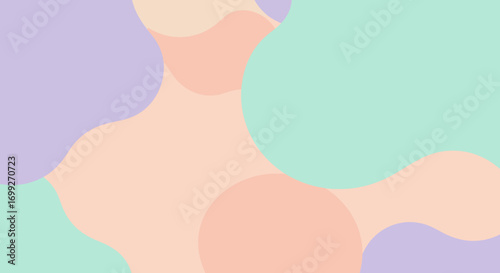 Abstract pastel fluid shapes background with soft organic curves