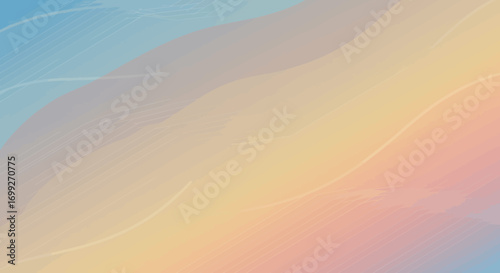 Abstract gradient background with wave lines in soft pastel colors