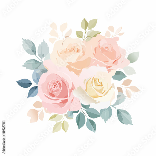 Pastellrosen im Aquarellstil