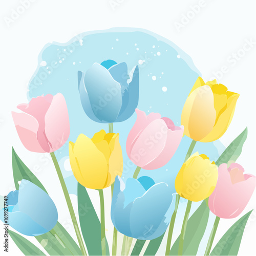 Pastell-Tulpenwiese