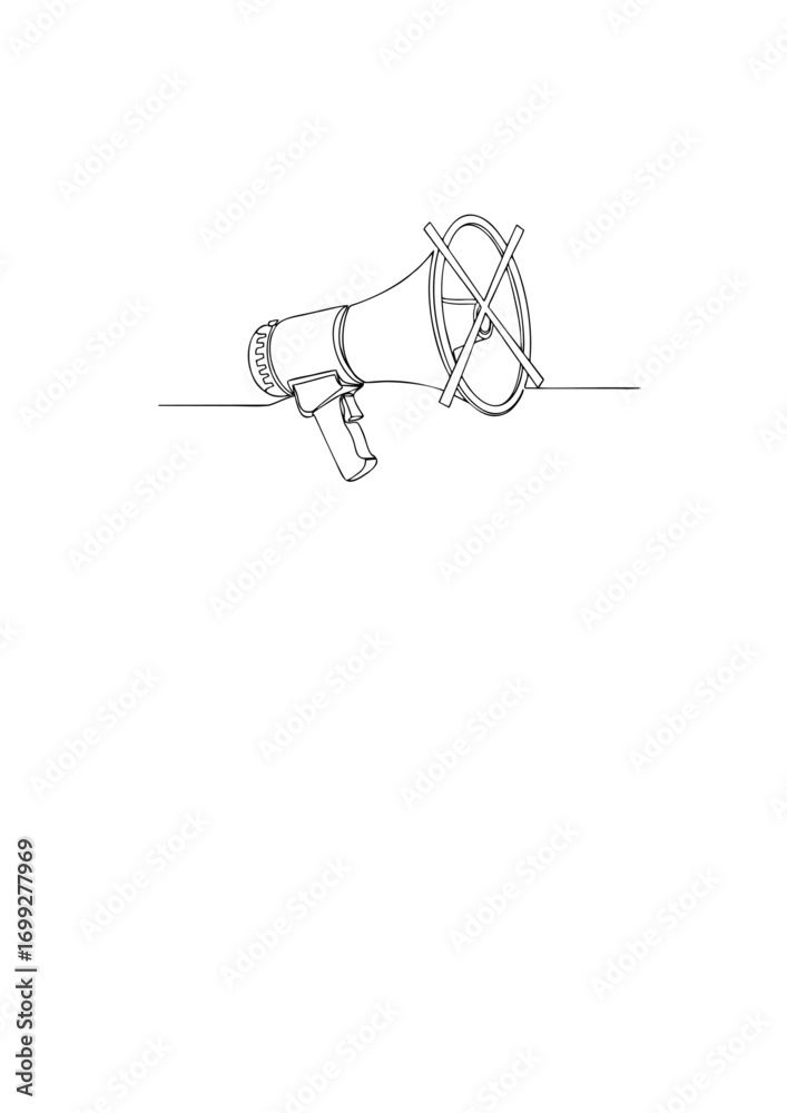 Obraz premium Black and White Sketch of Megaphone
