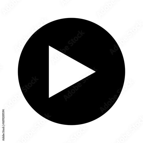 Simple play icon in minimal style. Vector illustration of media button symbol, suitable for video, music, entertainment, digital, and multimedia concepts.