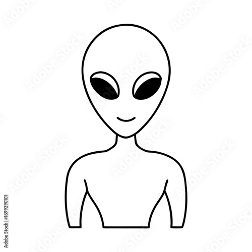 Alien line art for web and graphic design on white background