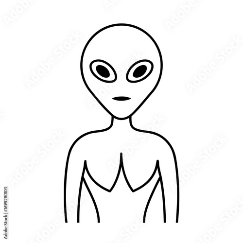 Alien line art for web and graphic design on white background