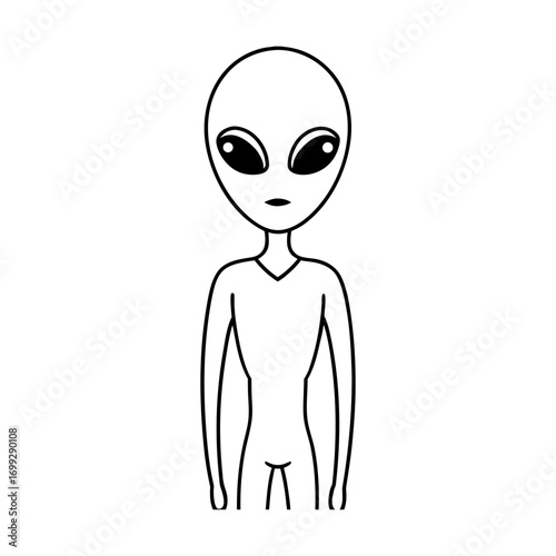 Alien line art for web and graphic design on white background