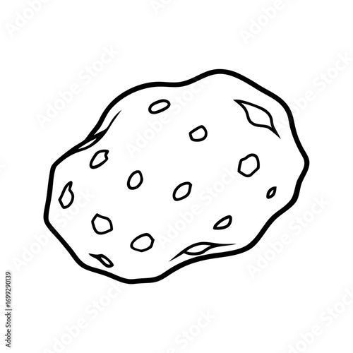 Asteroid line art for web and graphic design on white background