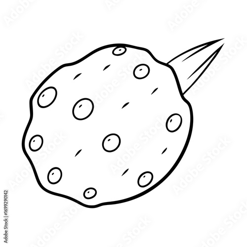 Asteroid line art for web and graphic design on white background