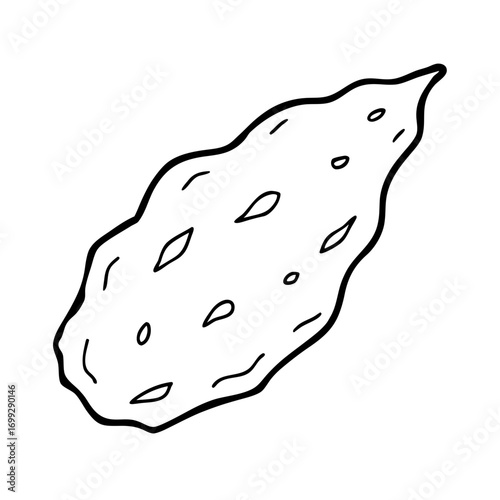 Asteroid line art for web and graphic design on white background