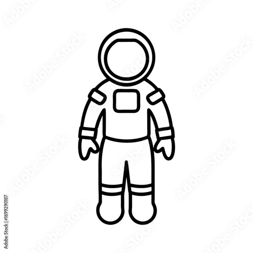 Astronaut line art for web and graphic design on white background