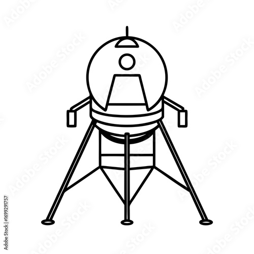 Lunar Lander line art for web and graphic design on white background