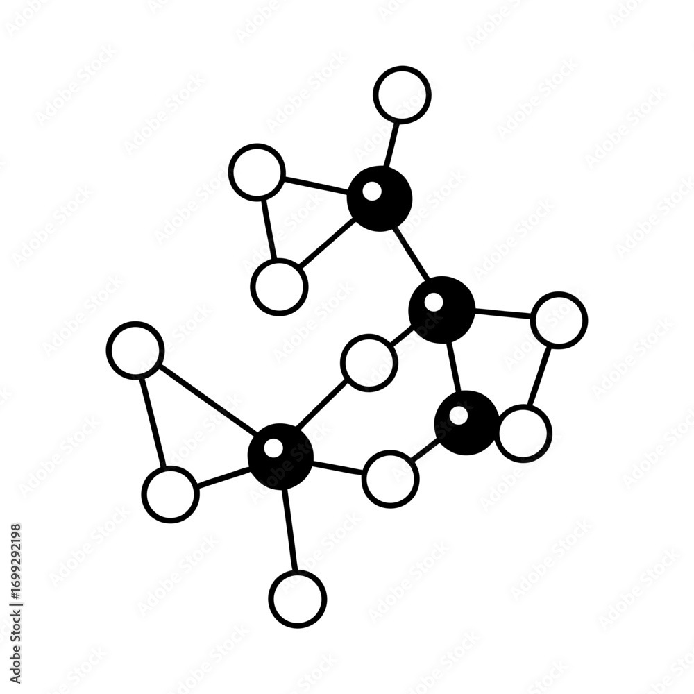 Obraz premium Molecules line art for web and graphic design on white background