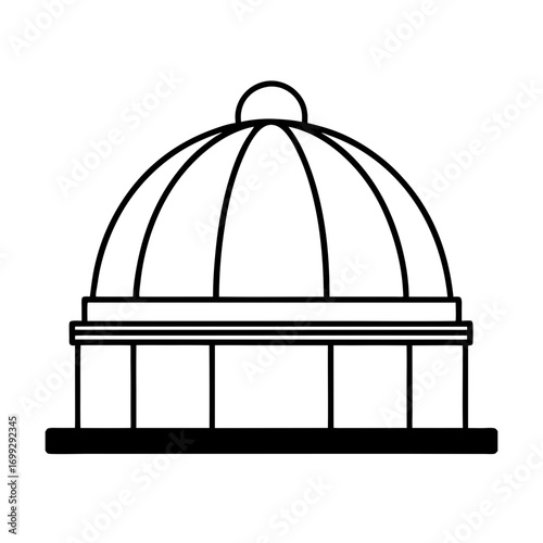 Observatory Dome line art for web and graphic design on white background