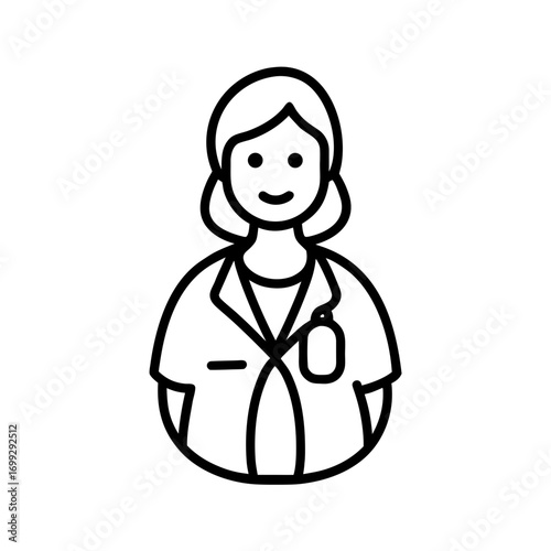 Obstetrician line art for web and graphic design on white background