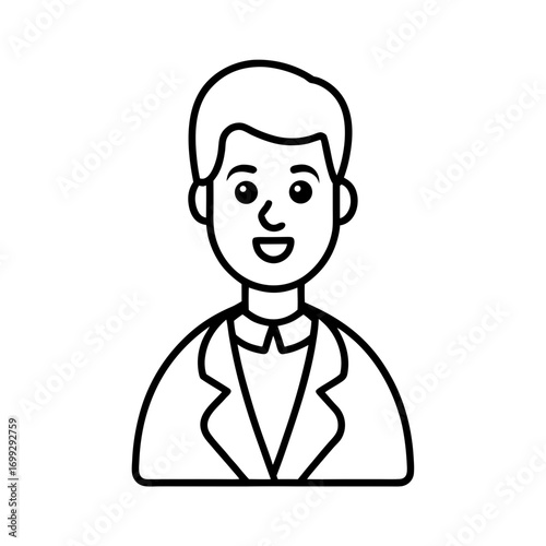 Radiologist line art for web and graphic design on white background