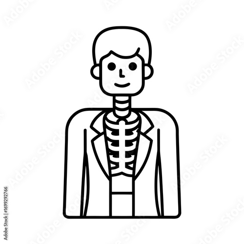 Radiologist line art for web and graphic design on white background