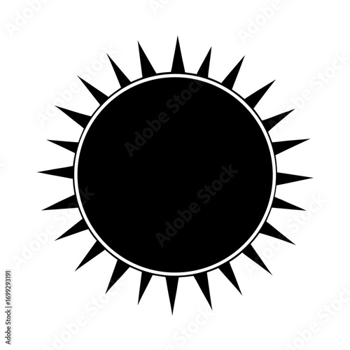 Solar Eclipse line art for web and graphic design on white background