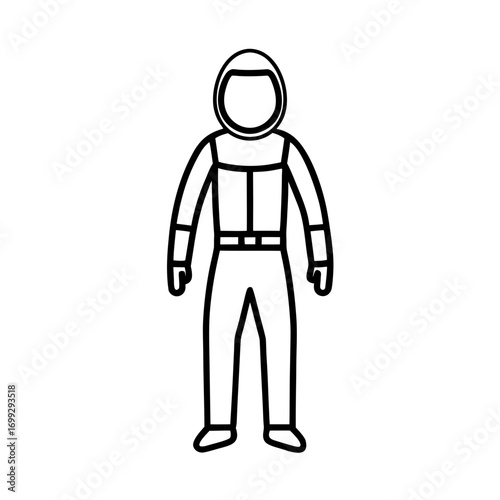 Space Suit line art for web and graphic design on white background