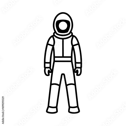 Space Suit line art for web and graphic design on white background