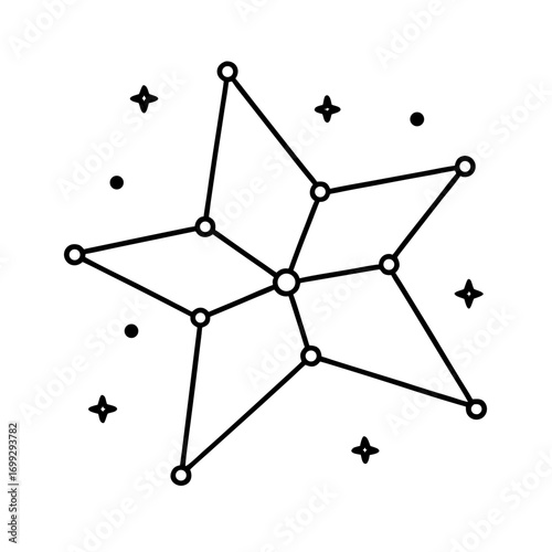Star Constellation line art for web and graphic design on white background