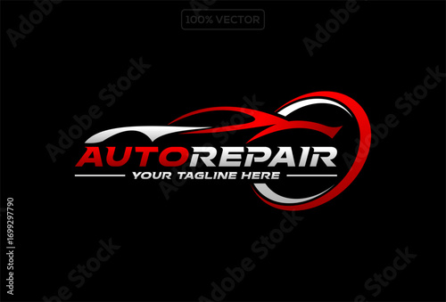 Vector logo of car parts, auto repair template design illustration stock logo inspiration