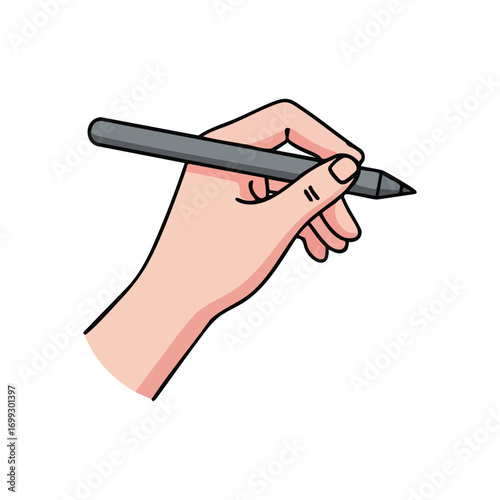 Graphics Stylus for Creative Art. A human palm firmly holds a modern electronic pen. This symbolizes artistic expression, precision, and the power of digital design.