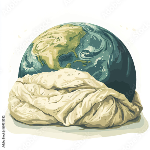  Earth Wrapped in a Soft Beige Blanket Symbolic of Comfort