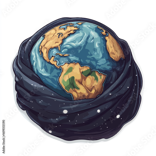  Earth Wrapped in a Soft Beige Blanket Symbolic of Comfort