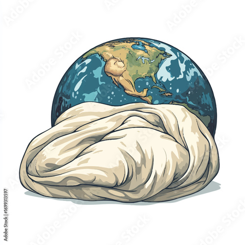  Earth Wrapped in a Soft Beige Blanket Symbolic of Comfort